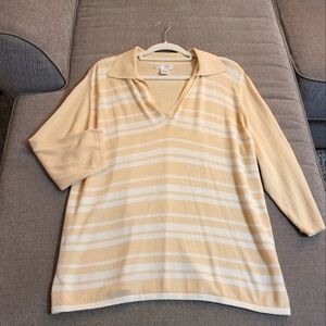 Worthington Woman Cream White Nylon Blend Casual Top Blouse Size 1X